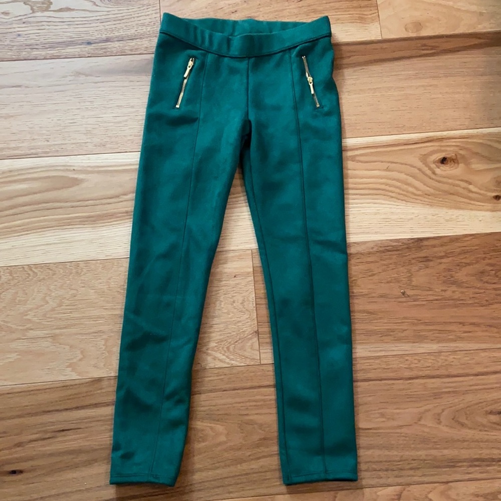 Janie and Jack faux suede green pants
